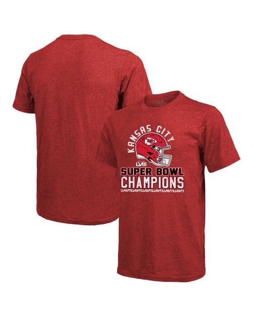 Majestic Kansas City Chiefs Super Bowl Lviii Champions Tri-Blend T-shirt