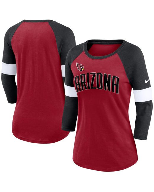 Nike Arizona Cardinals Heather Football Pride Raglan 3/4-Sleeve T-shirt