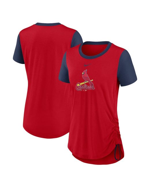 Nike St. Louis Cardinals Hipster Swoosh Cinched Tri-Blend Performance Fashion T-shirt