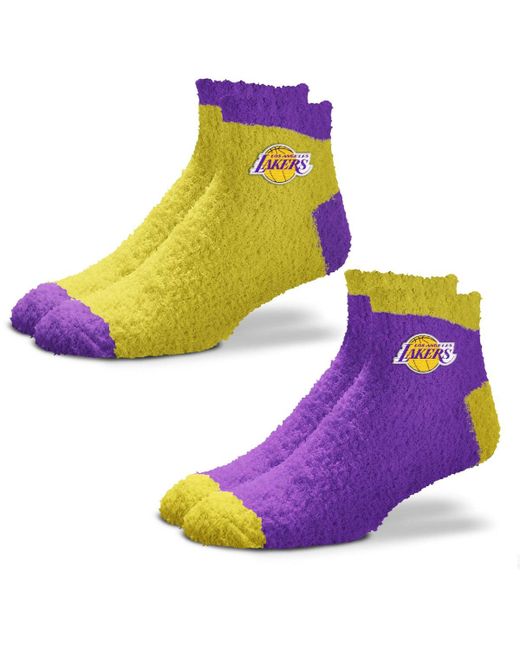 For Bare Feet Los Angeles Lakers 2-Pack Team Sleep Soft Socks Gold