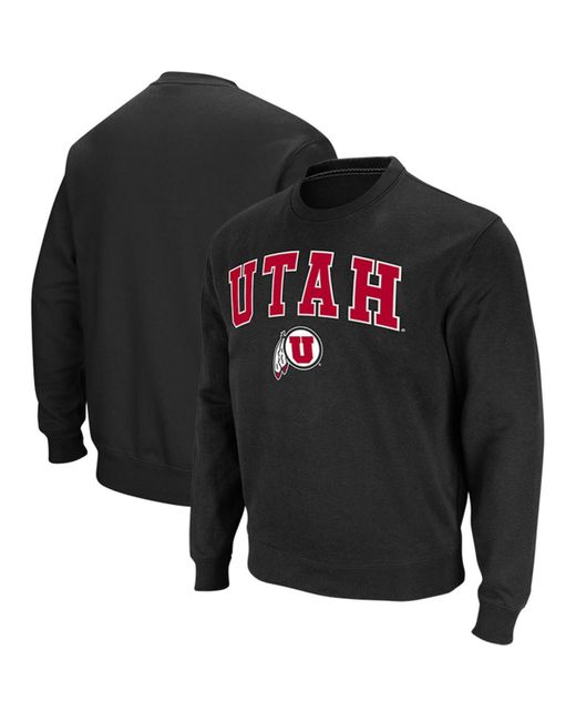Colosseum Utah Utes Arch Logo Tackle Twill Pullover Sweatshirt