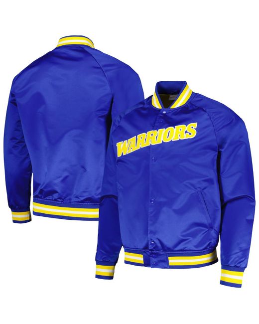 Mitchell & Ness State Warriors Hardwood Classics Throwback Wordmark Raglan Full-Snap Jacket
