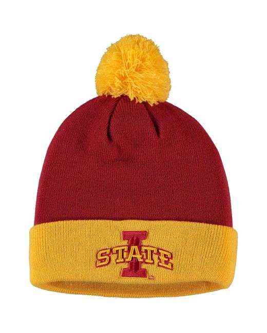 Top Of The World and Gold Iowa State Cyclones Core 2-Tone Cuffed Knit Hat with Pom