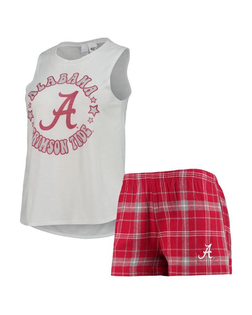 Concepts Sport Alabama Tide Ultimate Flannel Tank Top and Shorts Sleep Set