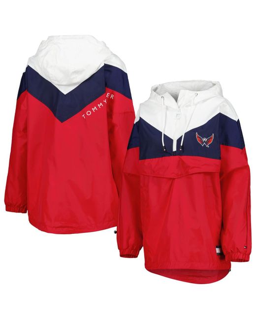 Tommy Hilfiger Red Washington Capitals Staci Half-Zip Windbreaker Jacket