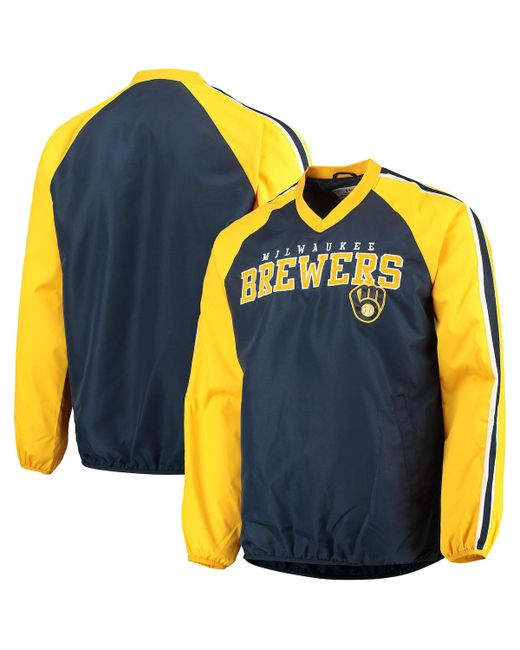 G-iii Sports By Carl Banks Gold Milwaukee Brewers Kickoff Raglan V-Neck Pullover Jacket