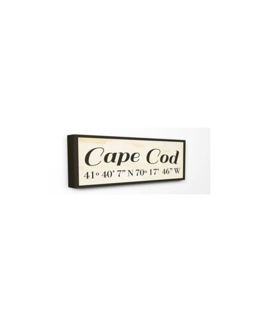 Stupell Industries Wood Cursive City Coordinates Cape Cod Art Collection