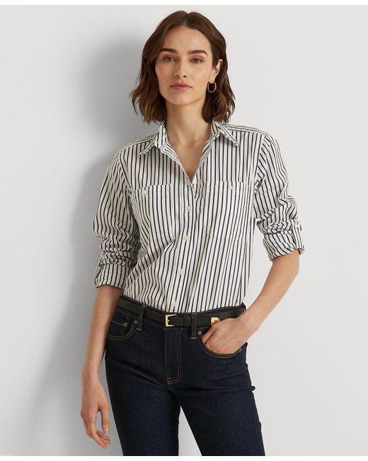 Lauren Ralph Lauren Striped Cotton Shirt indigo