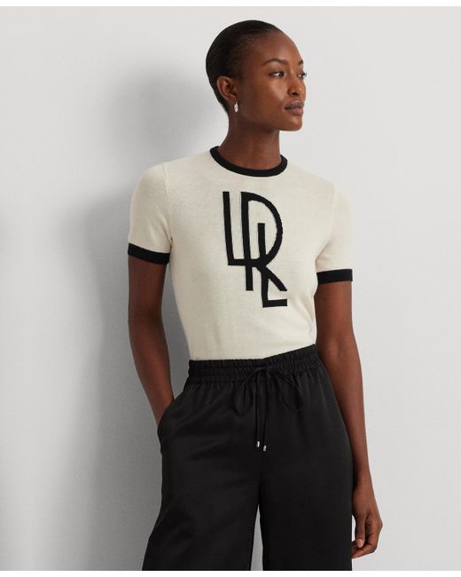 Lauren Ralph Lauren Short-Sleeve Logo Sweater black