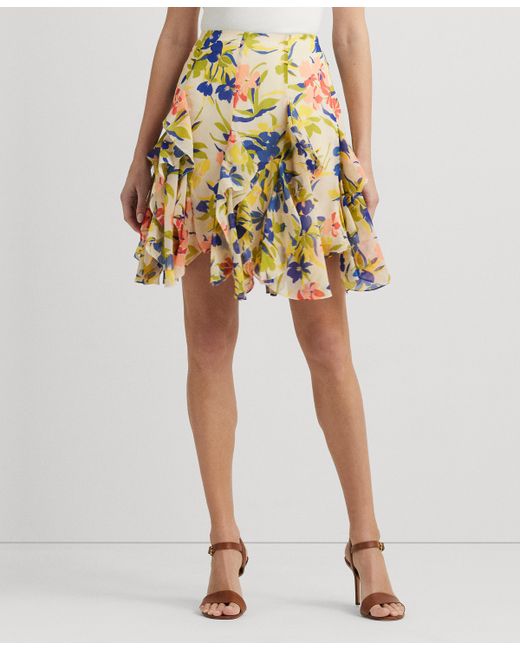 Lauren Ralph Lauren Ruffled Floral Miniskirt