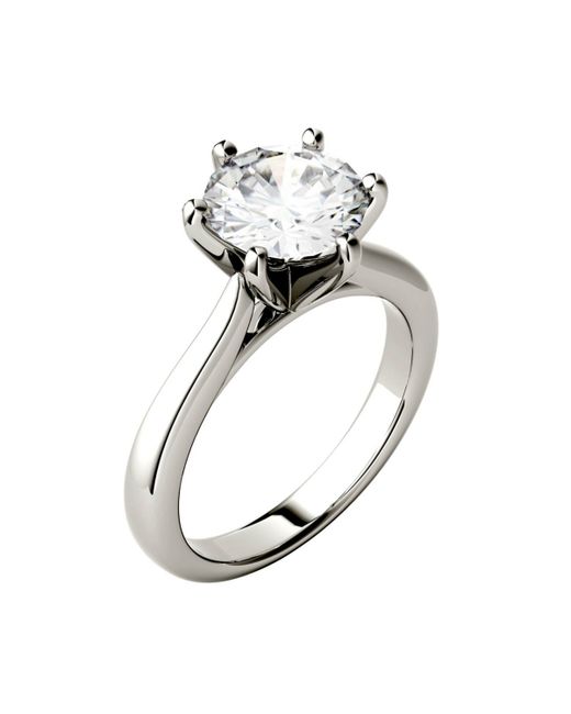 Charles & Colvard Moissanite Solitaire Engagement Ring 1-9/10 ct. t.w. Diamond Equivalent 14k Yellow or Rose Gold