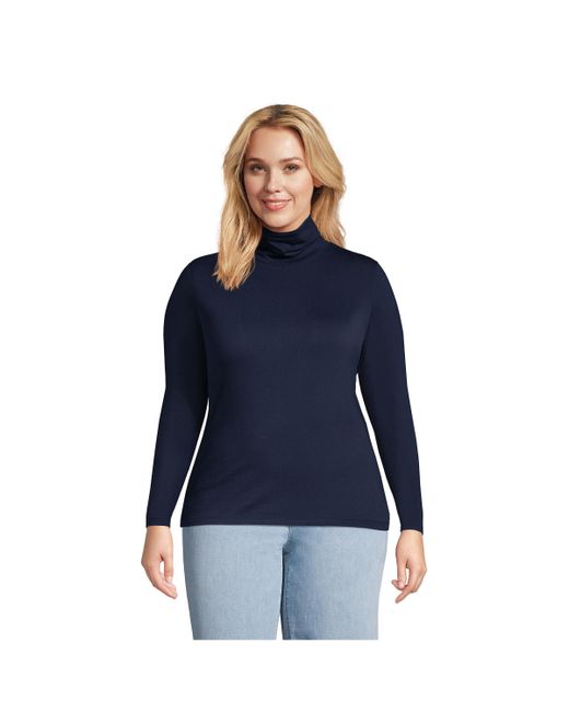 Lands' End Plus Lightweight Fitted Long Sleeve Turtleneck Tee