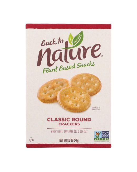 Back To Nature Classic Round Crackers Safflower Oil and Sea Salt Case of 6 8.5 oz.