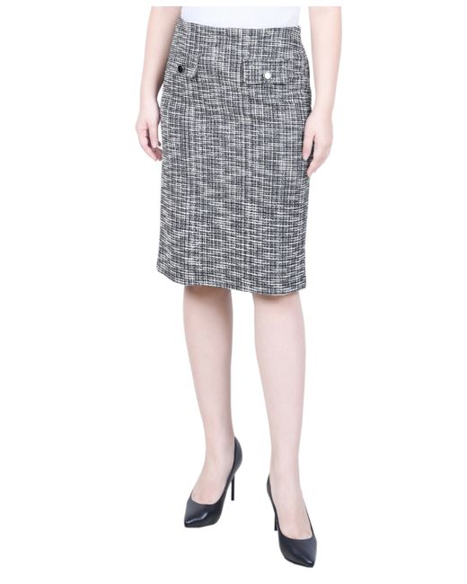 Ny Collection Petite Slim Tweed Double Knit Skirt