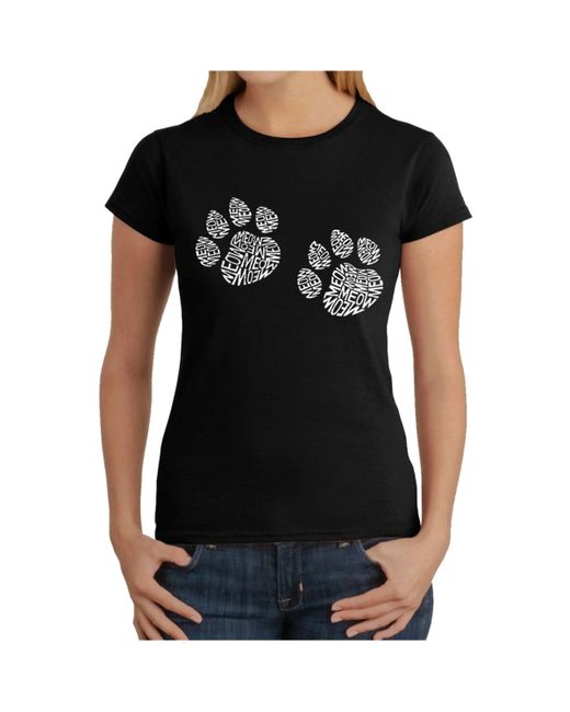 La Pop Art Word Art T-Shirt Meow Cat Prints