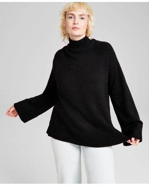 And Now This Ribbed-Trim Mockneck Sweater Created for Macy
