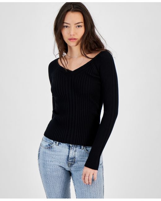 Guess Allie V-Neck Ribbed Sweater