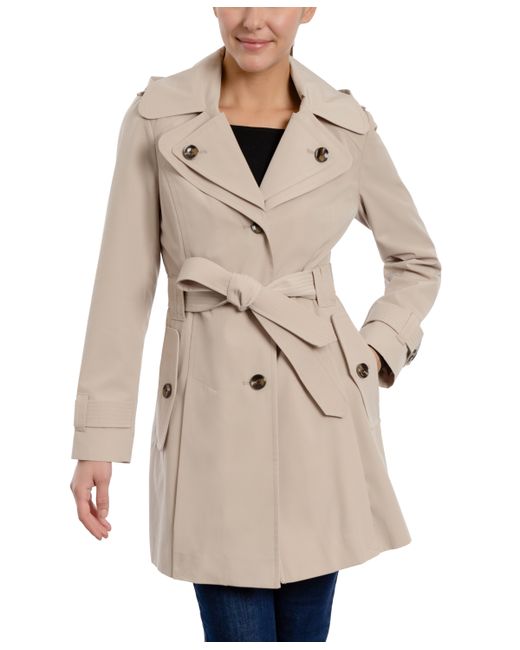 London Fog Petite Single-Breasted Belted Trench Coat
