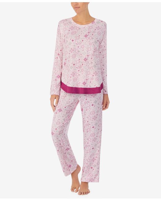 Ellen Tracy Long Sleeve Crew Neck Pajamas Set