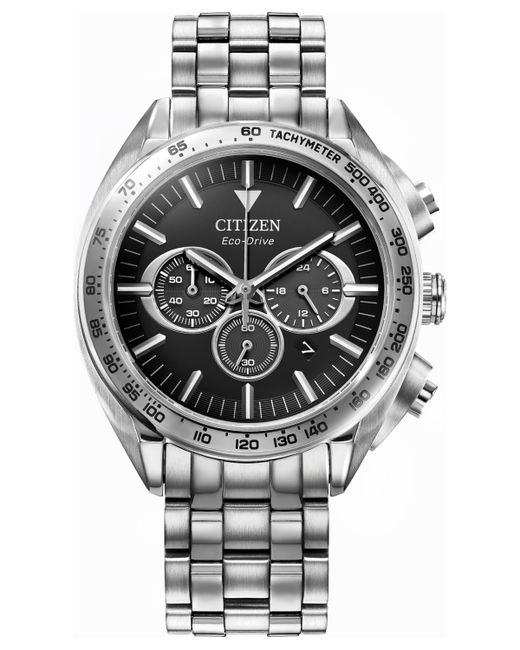 Citizen Eco-Drive Chronograph Sport Luxury Stainless Steel Bracelet Watch 43mm