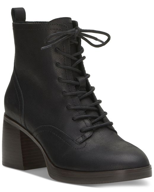 Lucky Brand Qiama Lace-Up Heeled Combat Booties