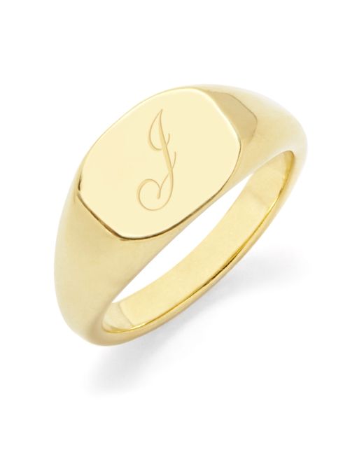 Brook & York Reagan Initial Signet Gold-Plated Ring