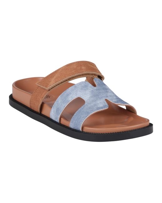 GC Shoes Cut-Out Slide Flat Sandals Tan