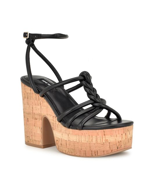 Nine West Olander Round Toe Strappy Wedge Sandals