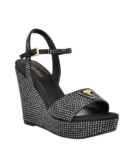 Guess Hippa Wrapped Platform Two Piece Ornamented Sandals