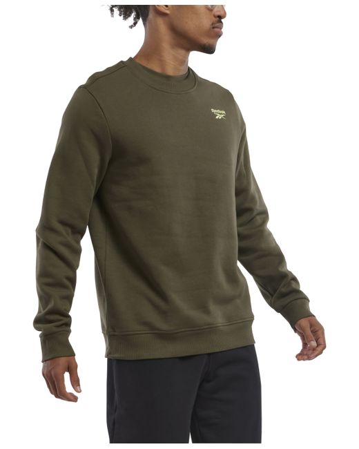 Reebok Identity Vector Regular-Fit Logo-Print Fleece Sweatshirt