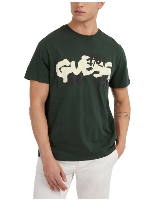 Guess Eco Raised Graffiti Logo Print T-Shirt