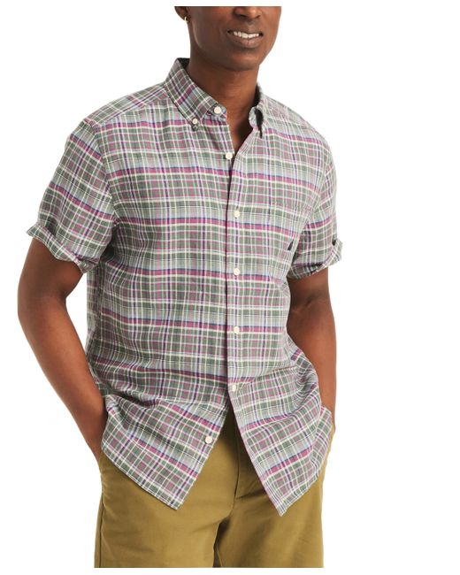 Nautica Plaid Short Sleeve Button-Down Shirt