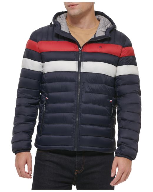 Tommy Hilfiger Quilted Blocked Hooded Puffer Jacket