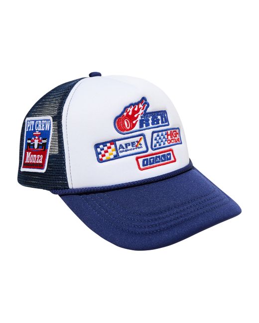 Cotton On Trucker Hat White Racing Badges
