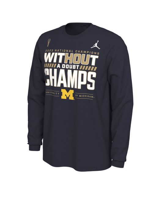 Jordan Michigan Wolverines College Football Playoff 2023 National Champions Locker Room Long Sleeve T-shirt