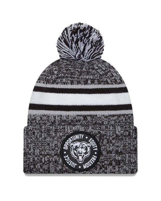 New Era Chicago Bears 2023 Inspire Change Cuffed Knit Hat With Pom
