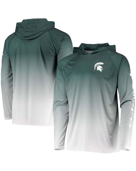 Columbia Michigan State Spartans Terminal Tackle Omni-Shade Upf 50 Long Sleeve Hooded T-shirt