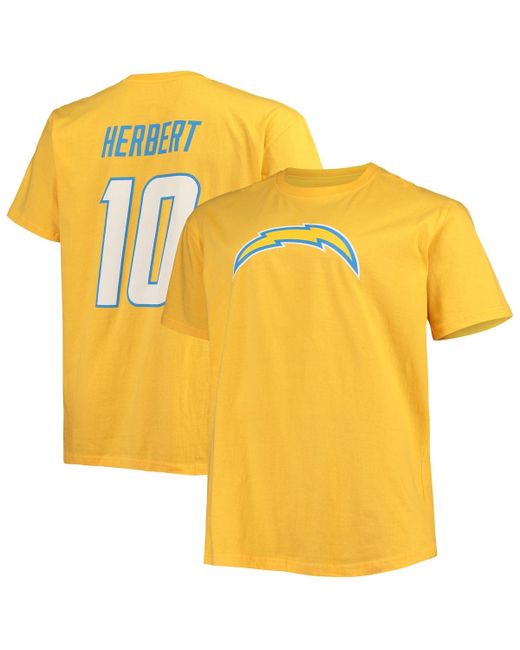 Fanatics Justin Herbert Los Angeles Chargers Big and Tall Player Name Number T-shirt