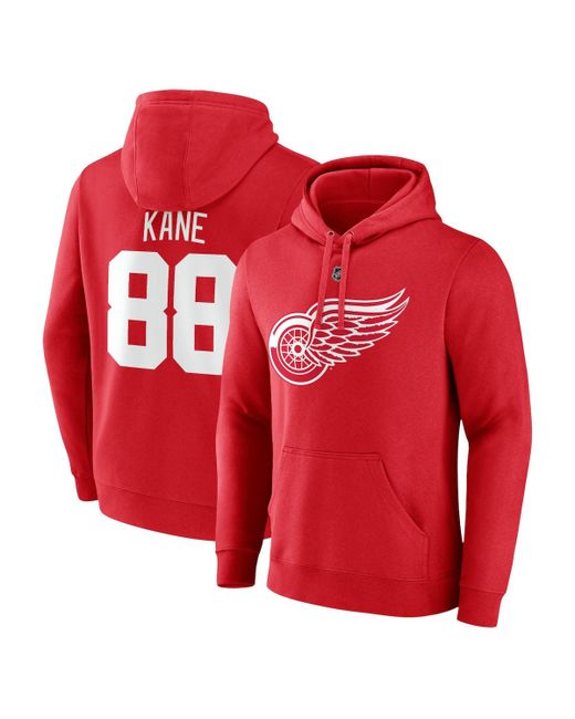 Fanatics Patrick Kane Detroit Wings Authentic Stack Name and Number Pullover Hoodie