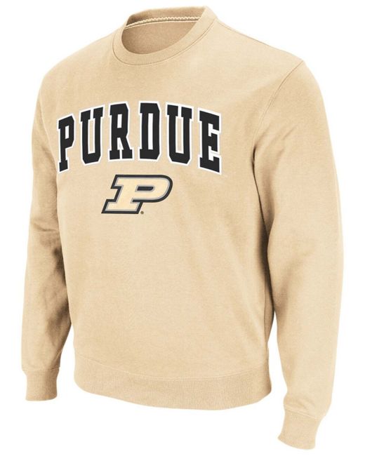Colosseum Purdue Boilermakers Arch and Logo Crew Neck Sweatshirt