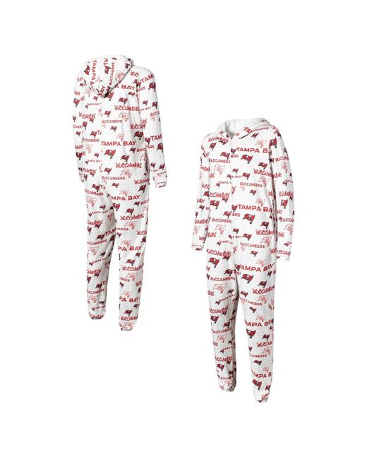 Concepts Sport Tampa Bay Buccaneers Allover Print Docket Union Full-Zip Hooded Pajama Suit