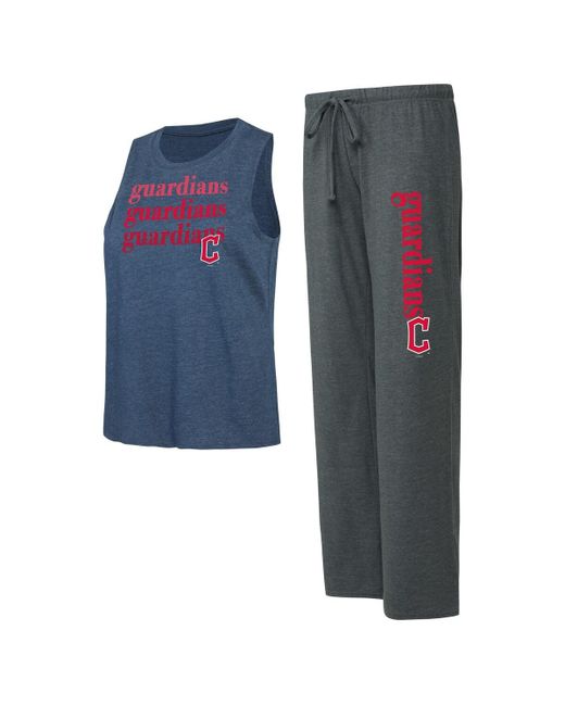 Concepts Sport Navy Cleveland Guardians Meter Muscle Tank and Pants Sleep Set