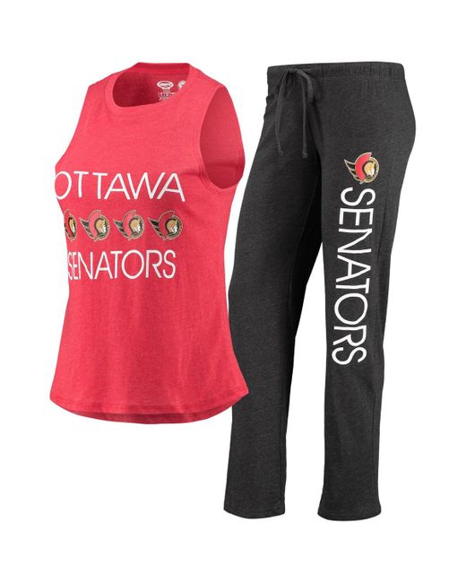 Concepts Sport Black Ottawa Senators Meter Tank Top and Pants Sleep Set