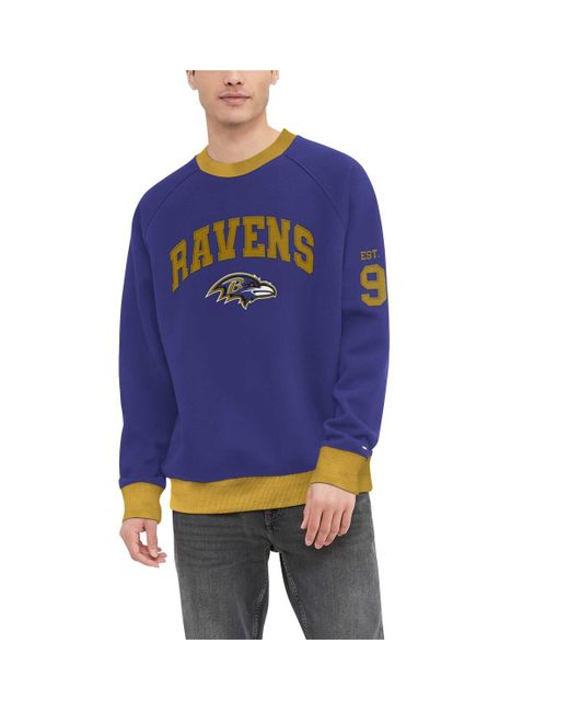 Tommy Hilfiger Baltimore Ravens Reese Raglan Tri-Blend Pullover Sweatshirt