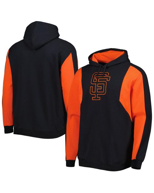 Mitchell & Ness and Orange San Francisco Giants Colorblocked Fleece Pullover Hoodie