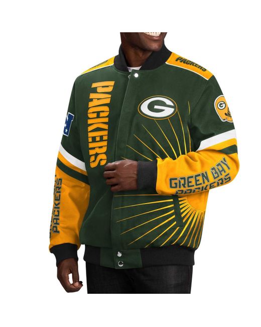 G-iii Sports By Carl Banks Bay Packers Extreme Redzone Full-Snap Varsity Jacket
