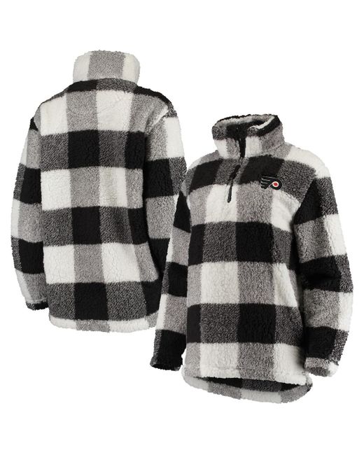 G-iii 4her By Carl Banks and White Philadelphia Flyers Plaid Sherpa Quarter-Zip Jacket