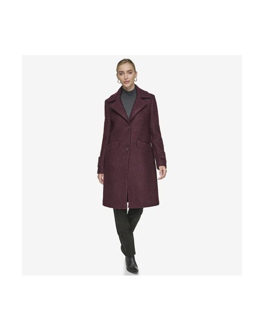 Andrew Marc Regine Sb Soft Wool Boucle Coat With Back Vent