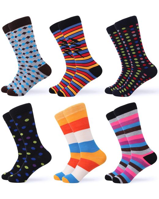Gallery Seven Classy Colorful Dress Socks 6 Pack