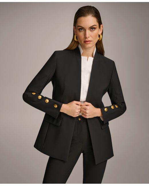 Donna Karan Button Sleeve Blazer